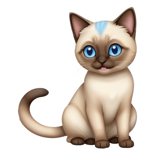 Full body photo of a happy Siamese cat sticker