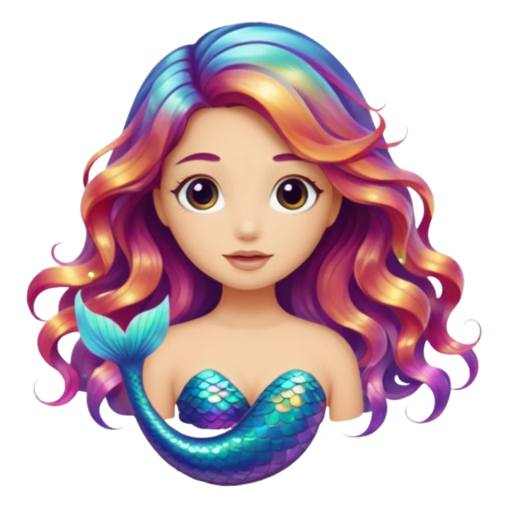 Iridescent mermaid hair sticker
