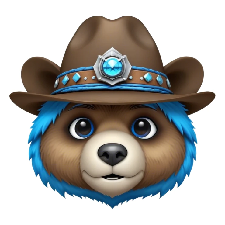 3D, adorable little Pixar style blue neon punk bear wearing a cowboy hat, ultra detailed, each lash, eye, and strand of fur is shown in stunning detail as though captured in a timeless photograph, rich textures, visually rich, so lifelike it feels like it could leap off the page at any moment sticker