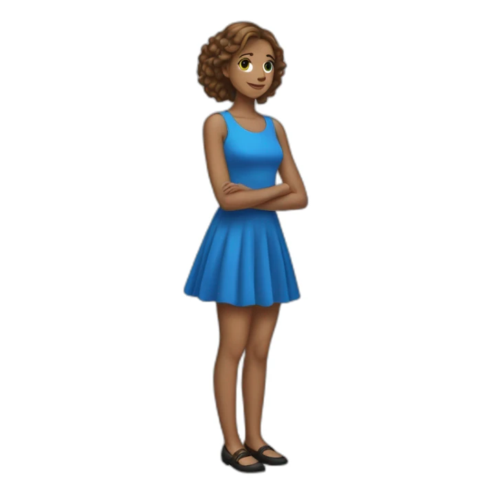 the white girl in the blue dress thinks sticker