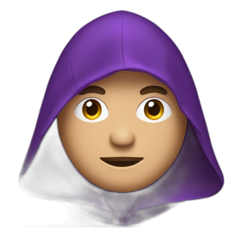 hacker with purple cloak on sticker