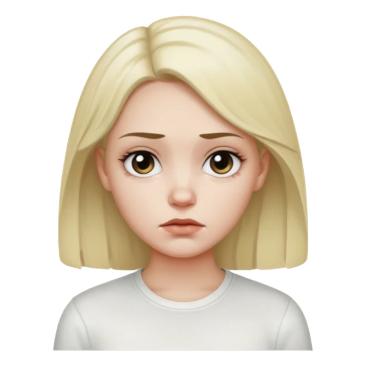 A young woman dieter with a gloomy expression sticker