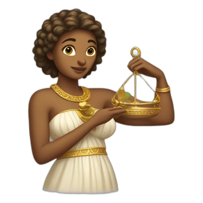 goddess femida with scales in the hand sticker