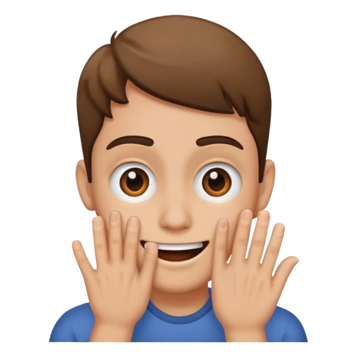 Smiling scared with hand in front of face sticker