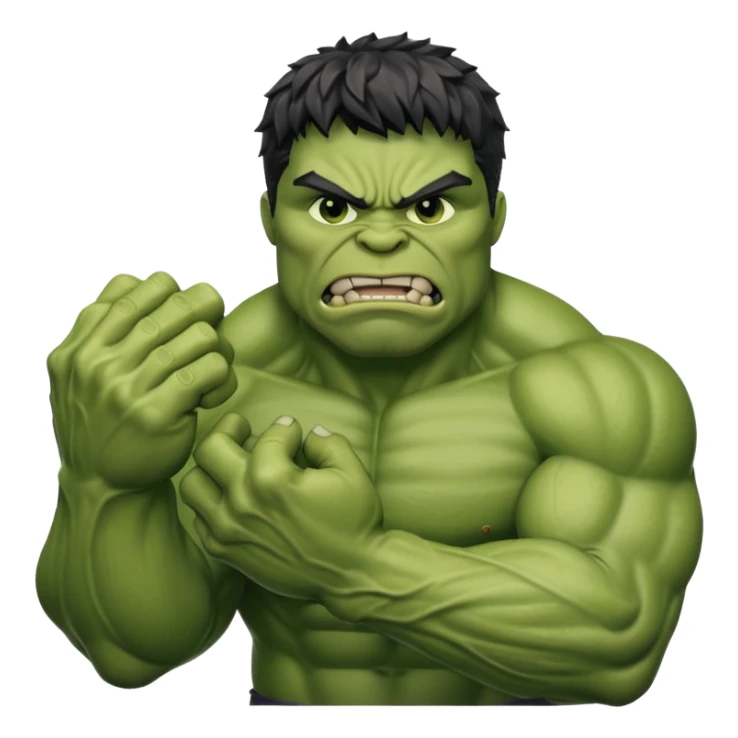 big muscular green cool hulks fist with 5 fingers sticker