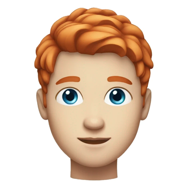 young guy with blue eyes and Redhead straight hair sticker