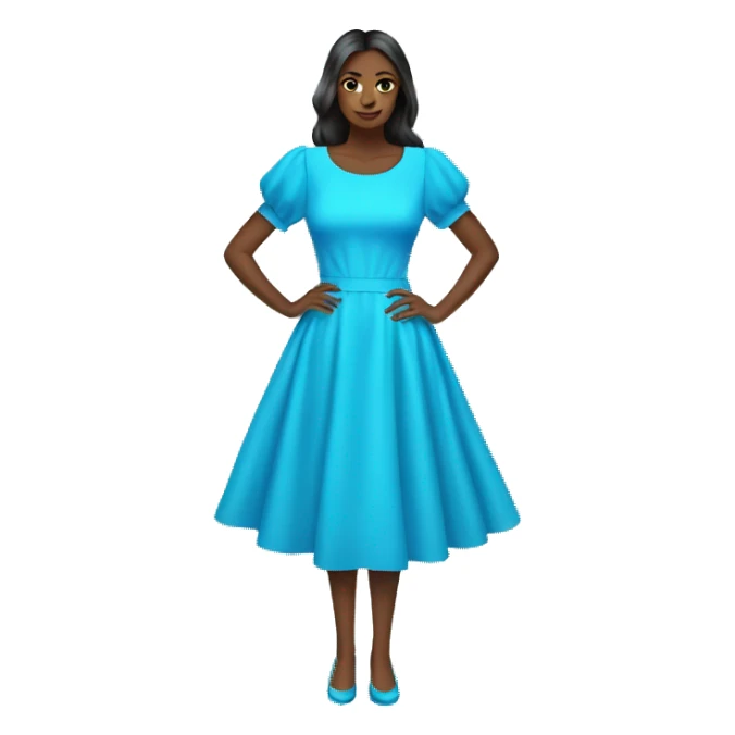 Neon blue dress with sleeves sticker