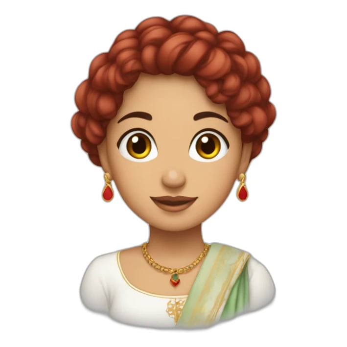 Une fille marocaine au cheveux bouclés avec le drapeau du Maroc sticker