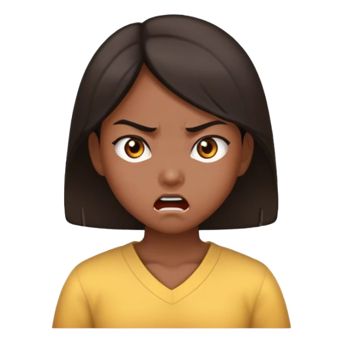 Asian girl waking up angry  sticker
