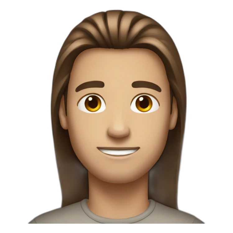 Straight Long brown hair male sticker