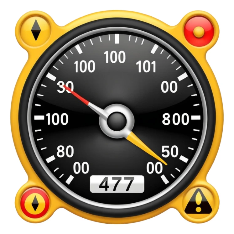 Emoji-style illustration of Speed harmonisation and hazard warning system, flat vector look, bold outlines, minimal details, no background. sticker