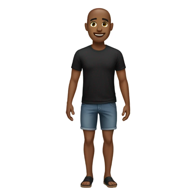 Man with bare legs wearing black shirt sticker