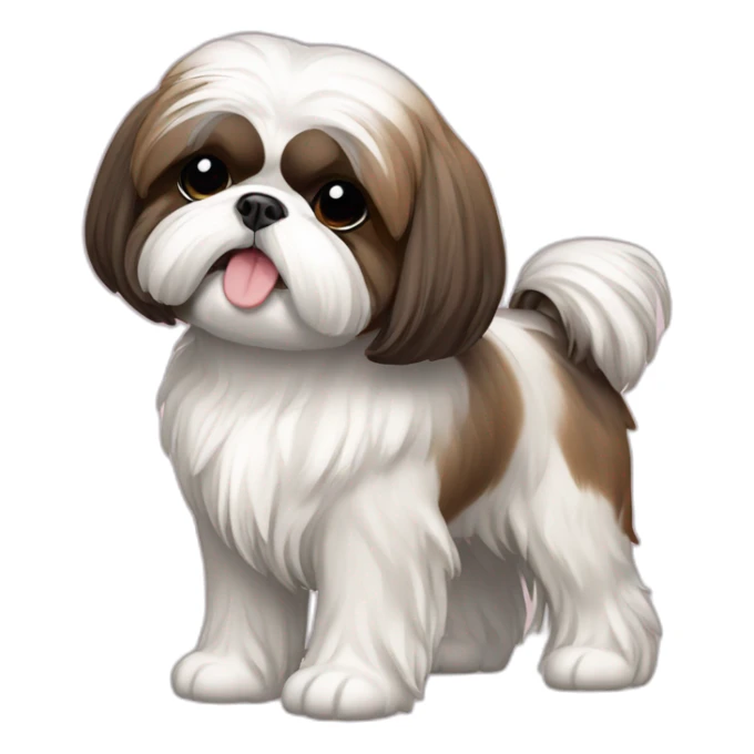 Dog Shih Tzu with drop coat full-height  sticker