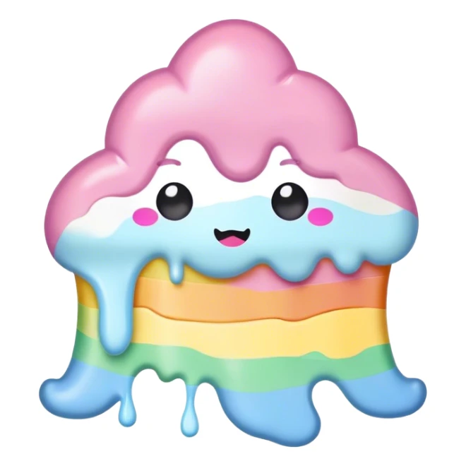melted pastel rainbow kawaii frosting sticker