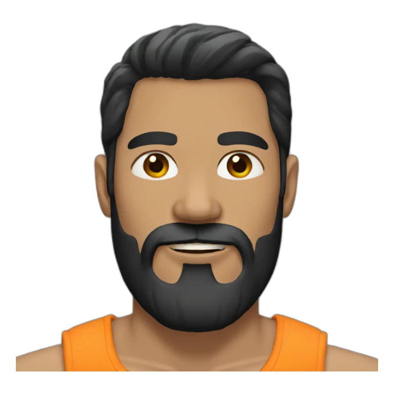 man-black-hair-beard-muscular sticker