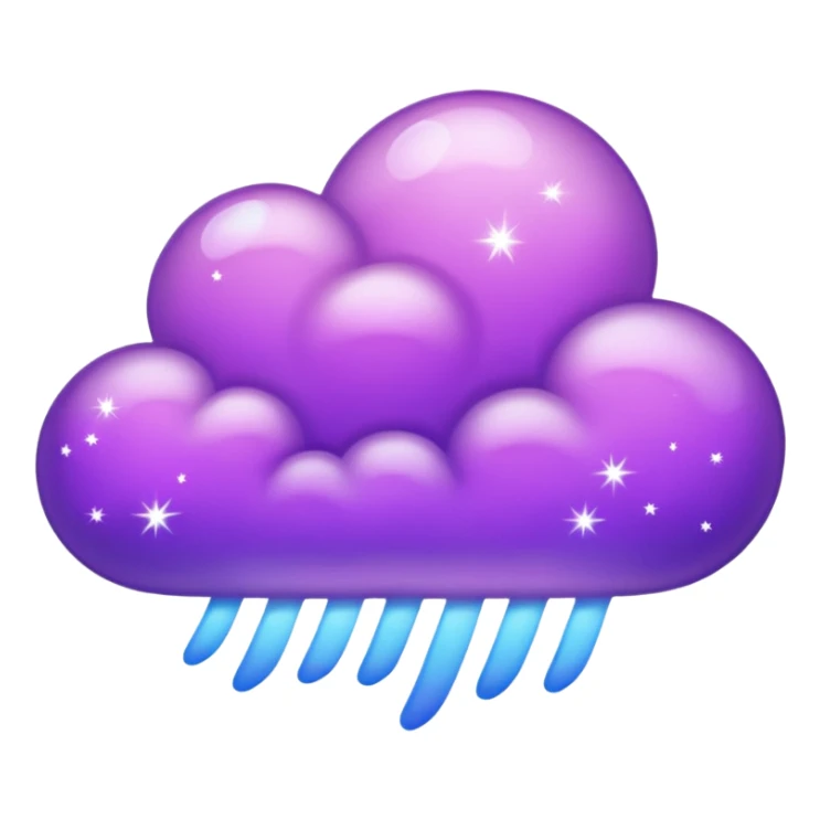 A glowing purple cloud with subtle sparkles around it. sticker