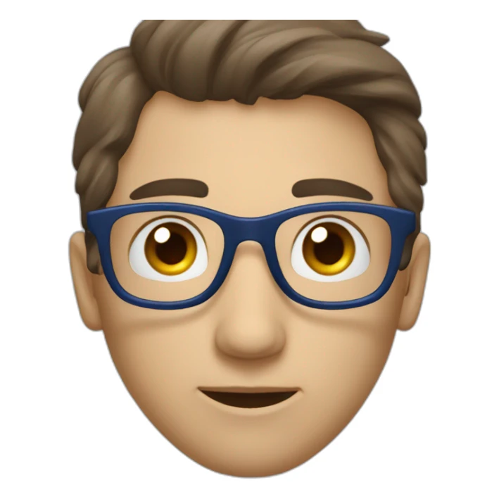 Homme brun lunette et yeux bleu sticker