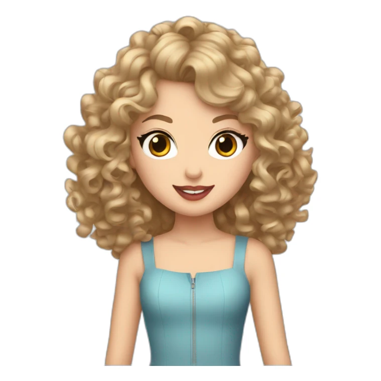 Taylor swift with curly girl sticker