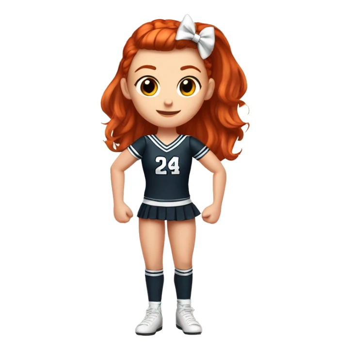 Redhead girl all star cheer full uniform high ponytail with a bow  sticker