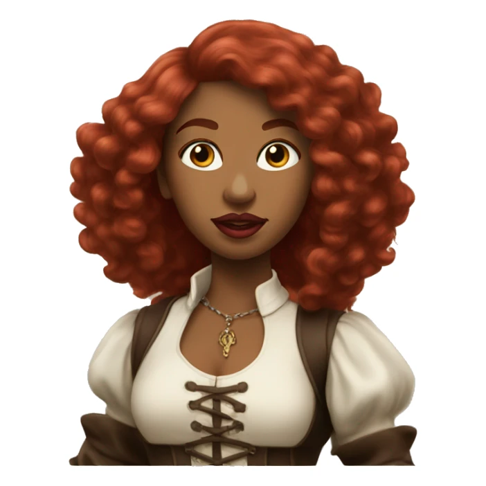 Three Musketeers black woman smooth long red hair big lips sticker