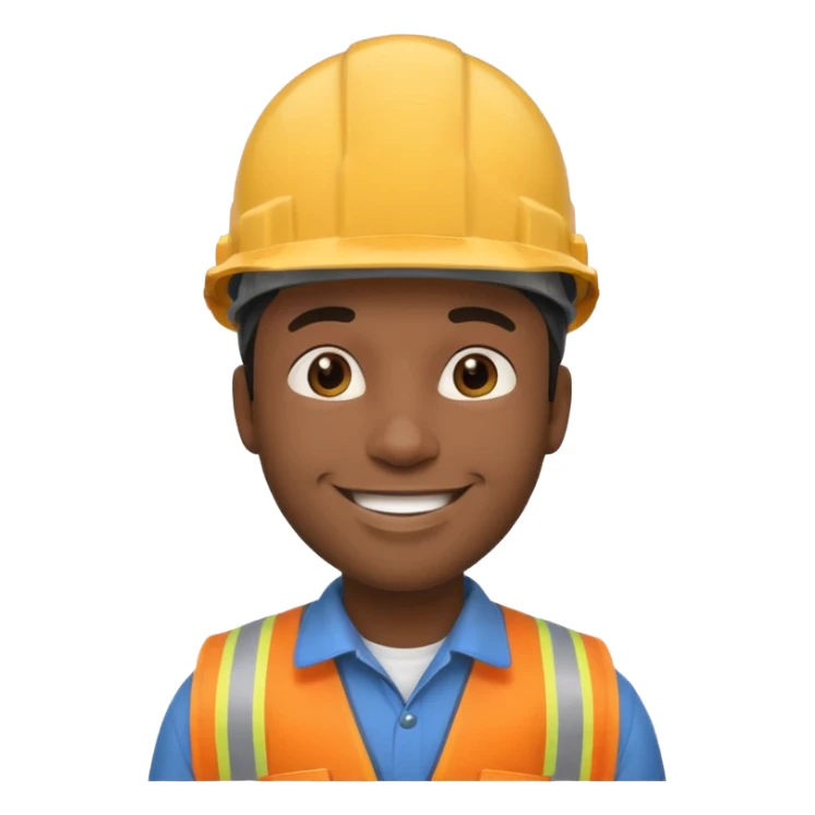 black male in hard hat sticker