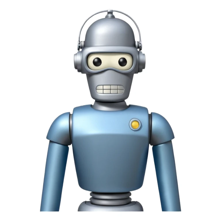 Bender from Futurama looking at the camera from back, wearing a t-shirt sticker