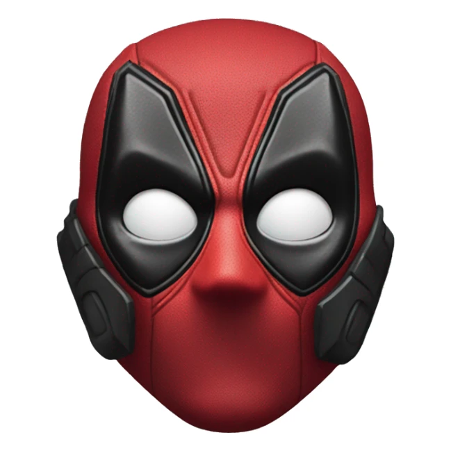Deadpool surprised with jaw open under the mask and hands on the sides of his face sticker