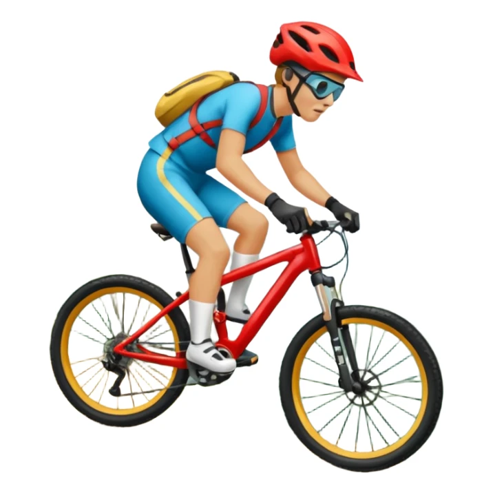 Bicicleta downhill , ciclista montado, montaña sticker