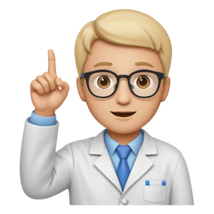 Nerd scientist emoji that with those 🤓👆🥼 but you have to make the head exactly like this 🤓 sticker