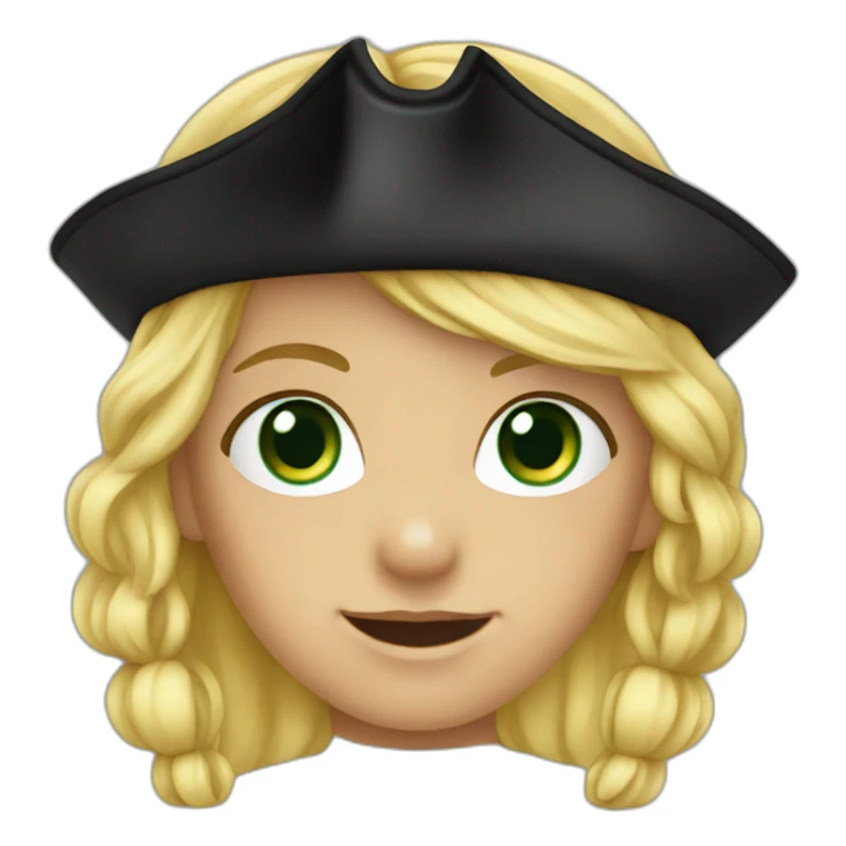 Female kid pirate, green eyed, blonde hait sticker