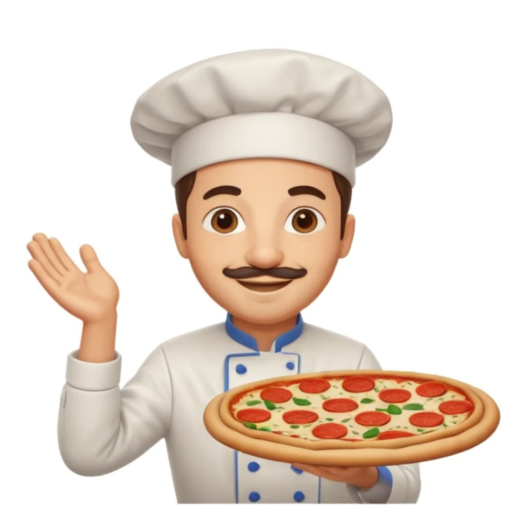 smiling Italian chef spinning pizza dough sticker