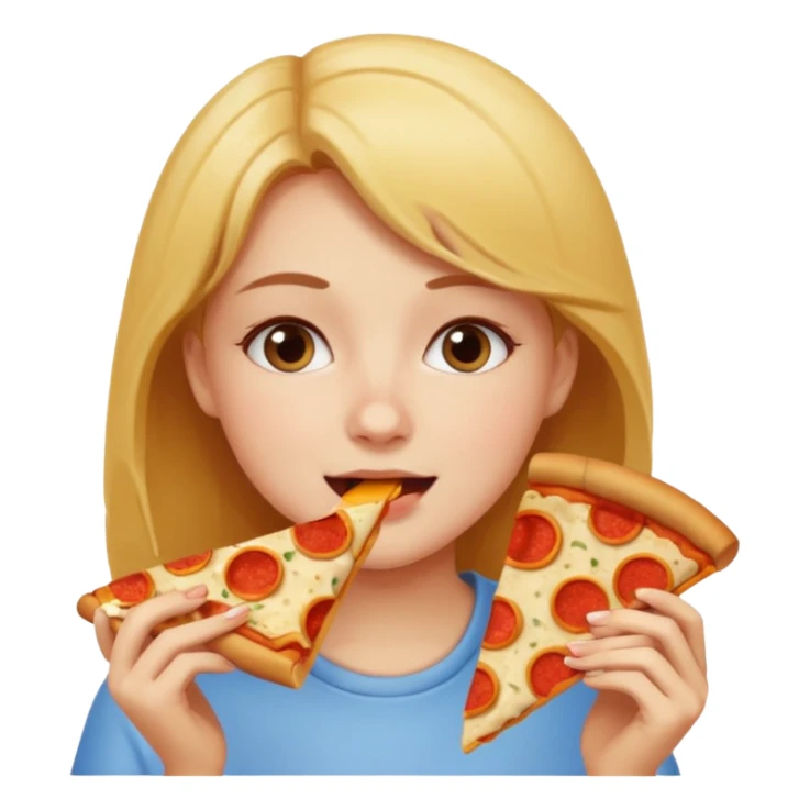 Cute girl eating pitza toast sticker