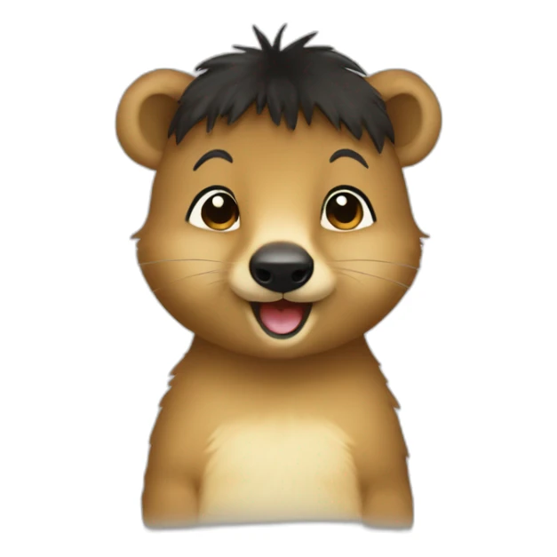 a-happy-quokka-with-happy-black-hair-girl sticker