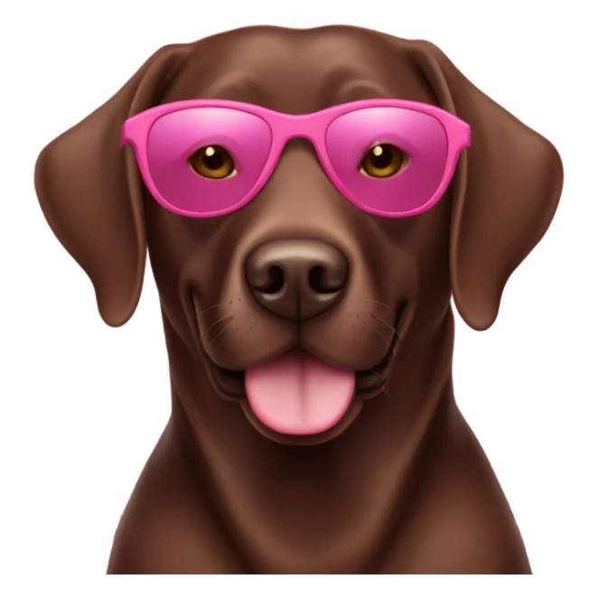 chocolate labrador wearing pink sunglasses sticker