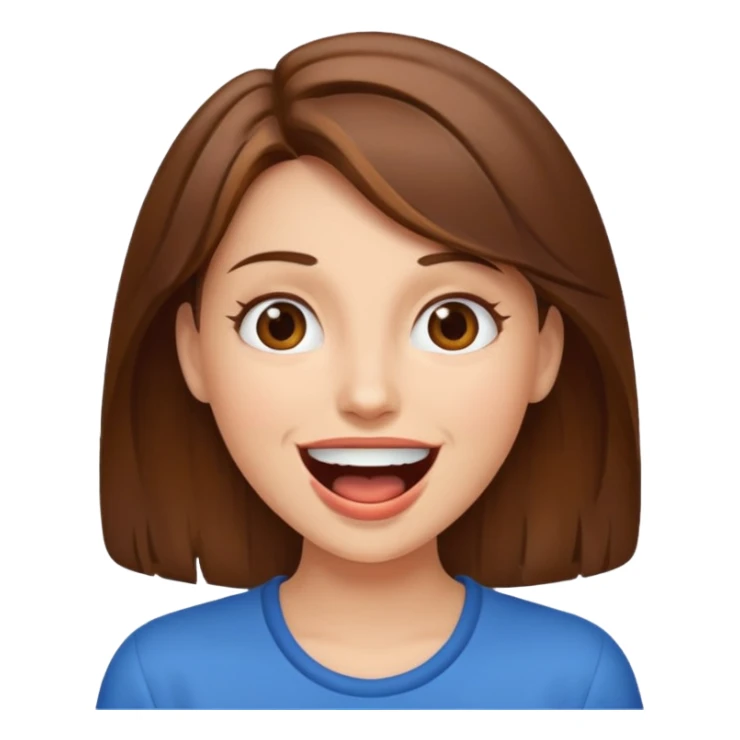 Woman brown hair with mouth open sticker