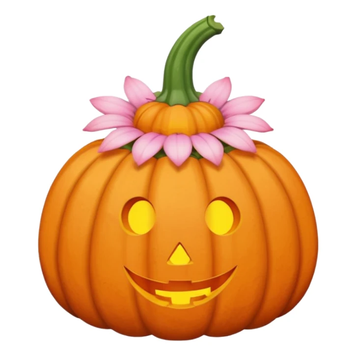 pastel pink orange halloween  flower pumpkin choker sticker