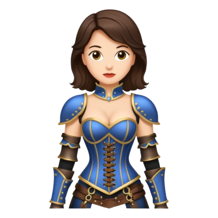 brunette woman with corset armour sticker