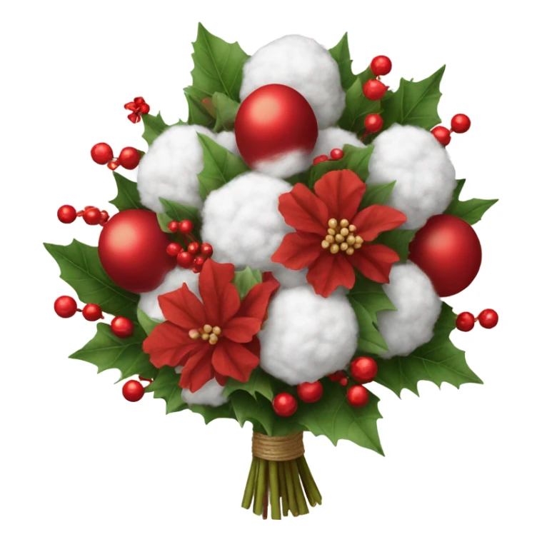 Realistic cristmas bouquet with Cotton sticker