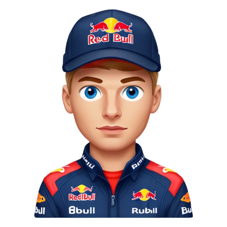 Max verstappen blue eyes with hat in Red Bull uniform  sticker