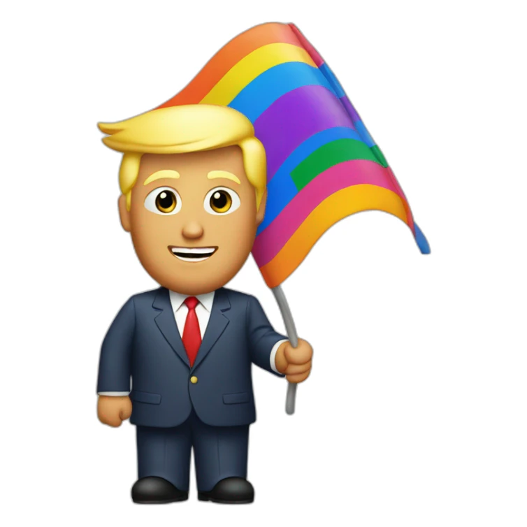Trump with gay flag sticker