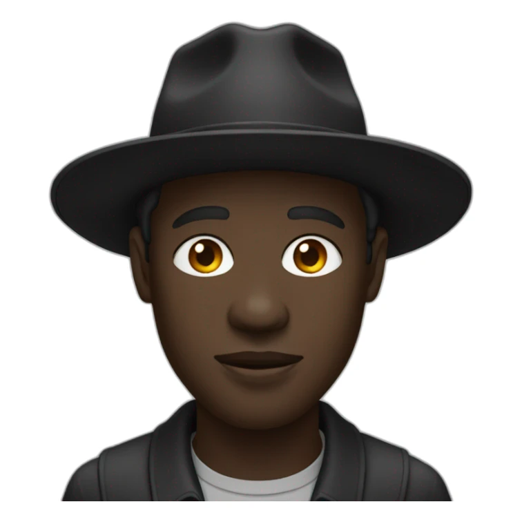 ghanaian man with wide-brimmed black hat wrinkles sticker