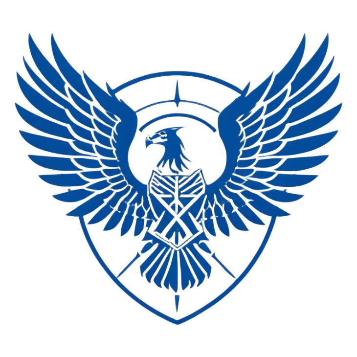Wings of Freedom logo from Attack on Titan, overlapping blue and white wings, Survey Corps emblem sticker