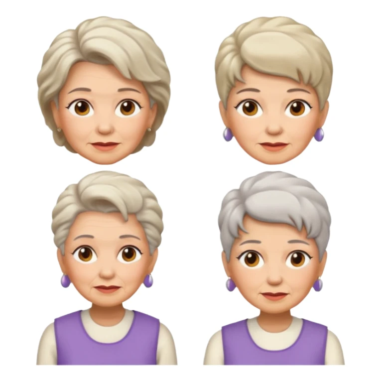 Old Women In Sleeveless, different hair sticker