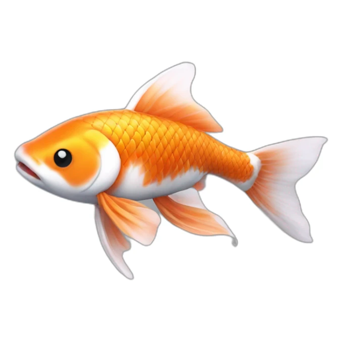 Create a cute koi fisk in orange seek from thectop sticker