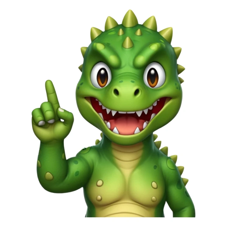 a dinosaur sticking up the middle finger sticker