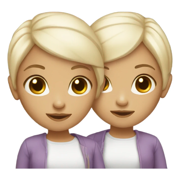 White Twin girls sticker