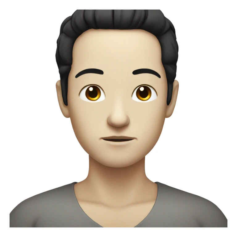 White skin with black hair in meditation  sticker