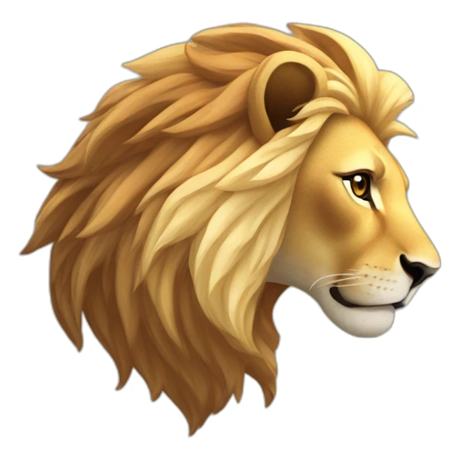 Create a majestic lion with a shimmering mane, set against a sunlit savannah. sticker
