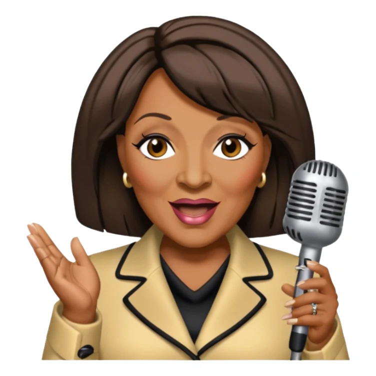 Patti LaBelle with dark brown hair sticker