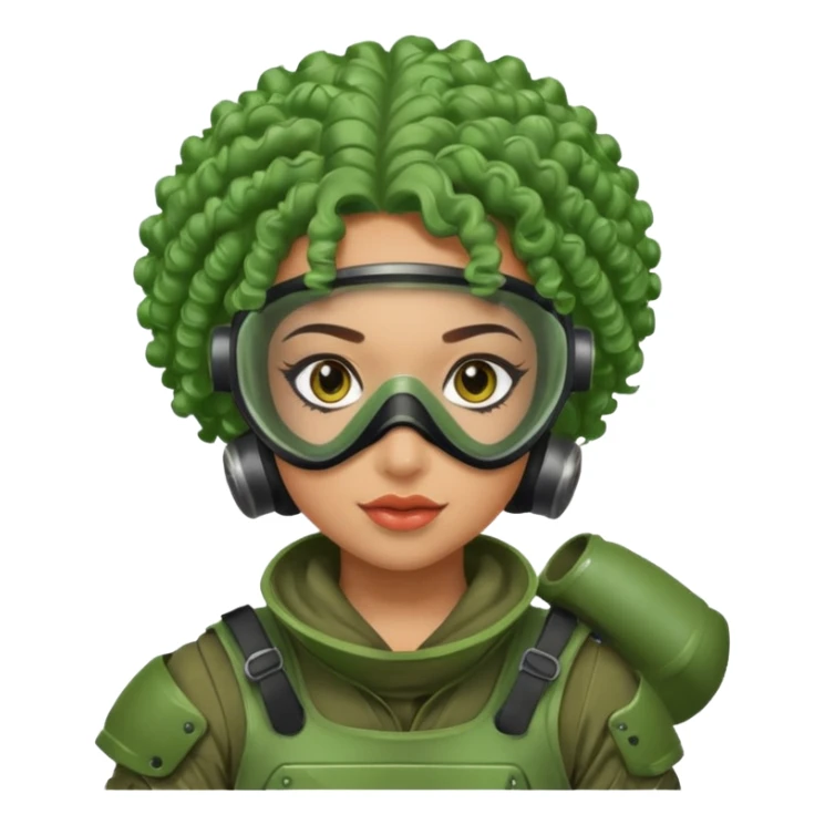 green curly haired painitball player with big earrings guy sticker
